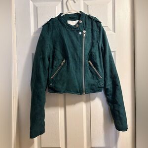 Bar lll Women’s Suede Jacket- XXS- Green